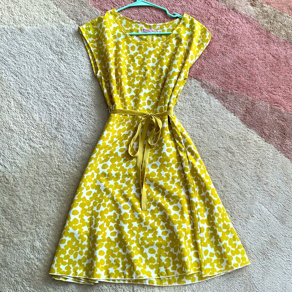 Bright yellow floral dress